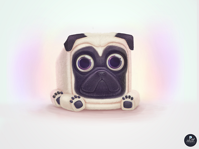 CUBE PUG art direction cute dog illustration pug