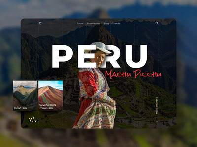 Peru Landing andean country cusco design inca landing machu picchu peru peruvian slider ui uidesign ux uxdesign uxui web webdesign