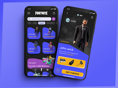 Fortnite app design app appdesign design fortnite game games mobile design mobileapp play ui uidesign ux uxdesign uxui