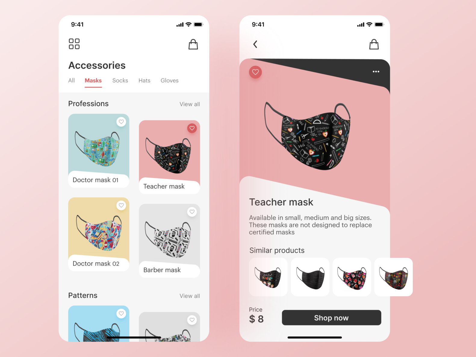 Mask mobile app by Irma Romero on Dribbble