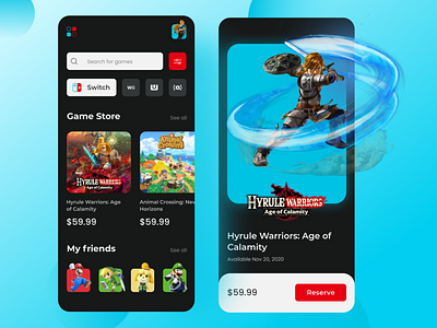Nintendo mobile design · e-commerce app