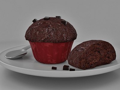 Cuppycake 3d lowpoly maya photoshop