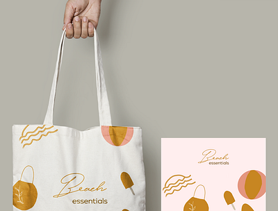 Tote bag design 'Beach Essentials' graphic design graphic illustration illustration art procreate
