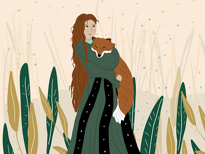 Princess & the Fox character visualization children book illustration childrens book digitalart girl graphic illustration illustration art illustrator nature illustration