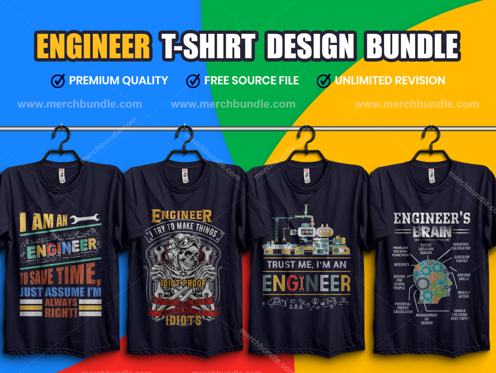 Engineering T-Shirt Design Bundle - Typography T-Shirt by Shohagh