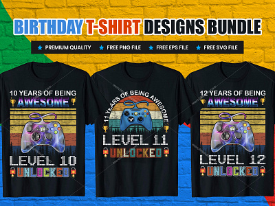 Gamer Birthday T Shirt Design Free By Shohagh Hossen On Dribbble