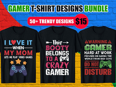 Gamer T-Shirt Design Bundle V.2 best t shirt design website cringe gamer shirts custom tshirt design merch by amazon merch by amazon shirts t shirt design software t shirt design vector tshirt design tshirt design app tshirt design ideas tshirt design maker tshirt design online free tshirt design template typography design typography tshirt design video game t shirts