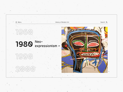 Art-historical website design minimal ui web webdesign website website design