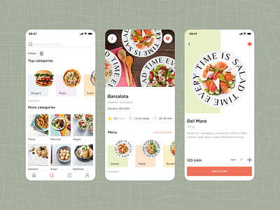 Delivery Application app application cart concept delivery design dish food minimal mobile search ui ux