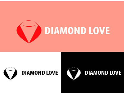 DIAMOND LOVE beauty logo branding design illustration illustrator logo minimal modern logo simple simple logo typography