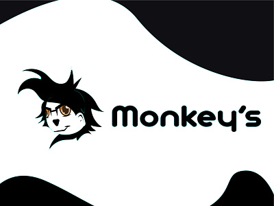 monkey black and white illustration branding flat design illustration minimal modern logo simple simple logo