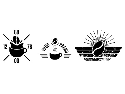 set coffee logo branding design logo modern logo simple simple logo vector
