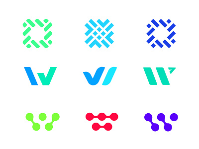 "W" letter exploration for SaaS product app branding flat logo minimal web