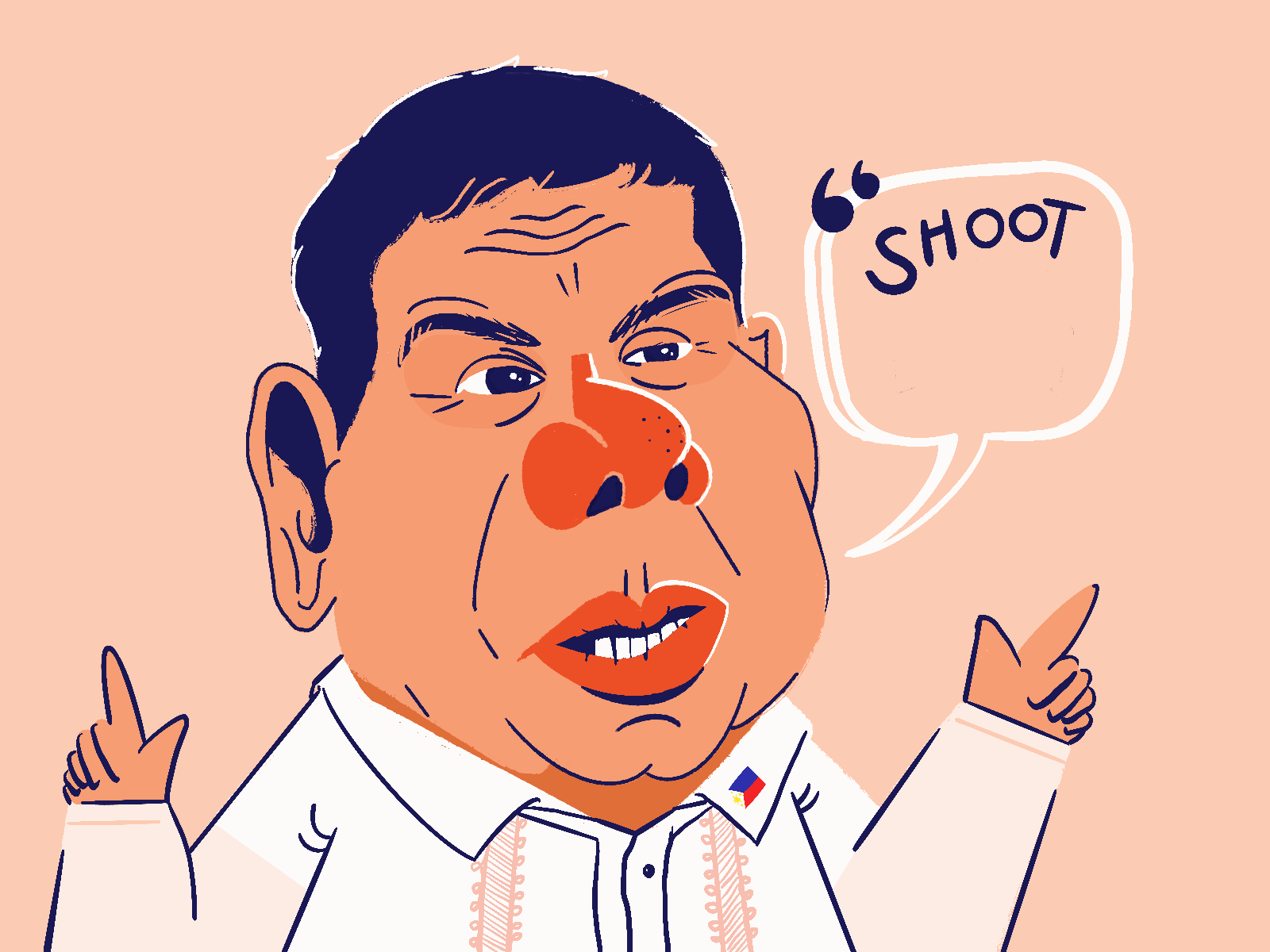 Shoot 'Em Dead character design illustration philippine government philippines procreate rodrigo duterte war on drugs