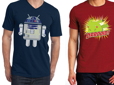Android Characters android andy illustration shirt design shirt mockup vector