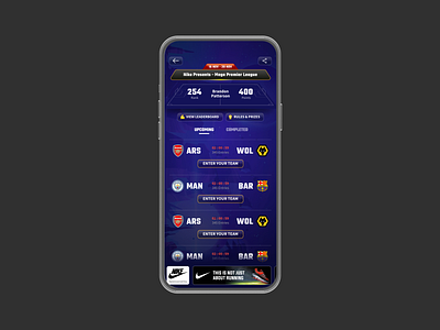 The Game is On! design game ios mobile mobile app sports ui ui ux