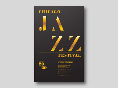 Chicago Jazz Festival Poster design flat graphic design poster project type typography vector