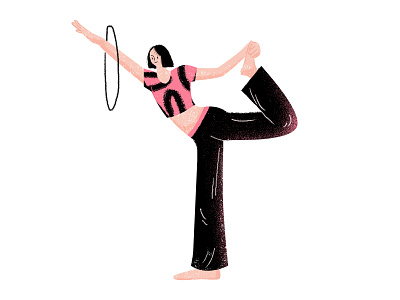 瑜伽女孩 graphic design illustration 女孩 瑜伽 粉色 练习