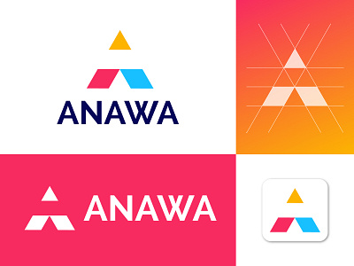 ANAWA - Logo Design apps logo branding branding design clean design creative logo data service icon identity letter a letter u lettering lettermark logo brand mark logo design management monitoring symbol tech logo