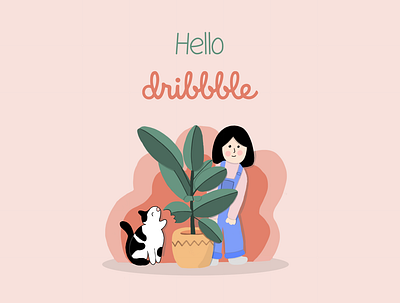 Hello Dribble! cat colors dribble first design firstpost firstshot hello hellodribbble helloworld illustration