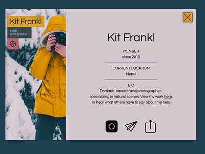 DailyUI User Profile dailyui profile page