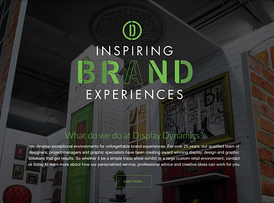 "INSPIRING BRAND EXPERIENCES" - Display Dynamics Campaign branding concept illustration typography ui ux