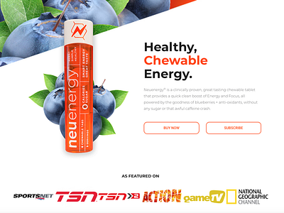 HEALTHY, CHEWABLE ENERGY advertising design landing page typography ui ux web