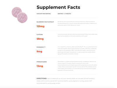 Neuenergy - Supplement Facts Section advertising illustration landing page ui ux web website