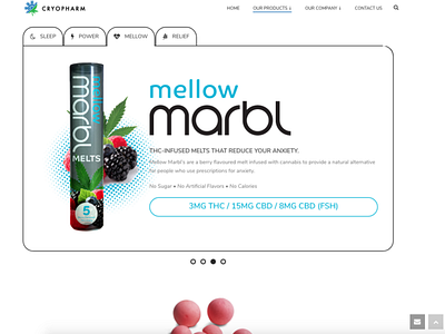 Cryopharm - Marbl Melts Website (Pt 2) branding design flat icon landing page logo typography ui ux web