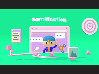 Gamification 3d 3d art art cinema4d cinema4dart cute design gamification illustration