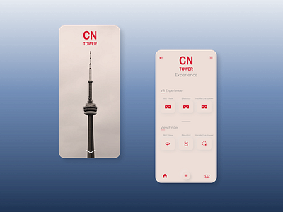 CN Tower Experience Concept app canada cn tower design figma minimal ui ux virtual reality vr