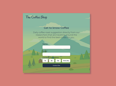 Daily UI 026 - Subscribe coffee shop design figma flyer flyer design form form design minimal ui ux web