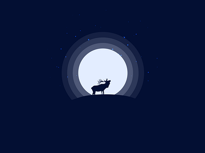 Moose scene adobe illustrator design illustration