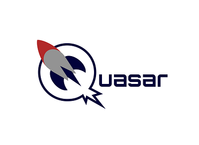 Logo Design Challenge #1 - Quasar adobe adobe illustrator illustration illustrator logo logodesign logodesignchallenge logodesigns minimal rocket rocketship