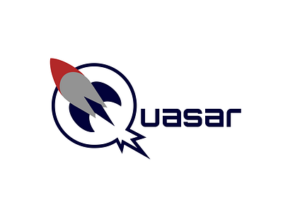 Logo Design Challenge #1 - Quasar adobe adobe illustrator illustration illustrator logo logodesign logodesignchallenge logodesigns minimal rocket rocketship