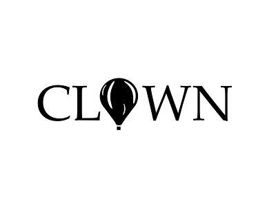 Logo Design Challenge #2 - Clown B/W adobe illustrator app balloon blackandwhite branding design icon illustration illustrator logo logodesign minimal typography ui vector