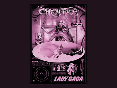 C H R O M A T I C A acid design chromatica chrome type futurewave glitch art illustration lady gaga lofi maximalism retrowave shortdads typography