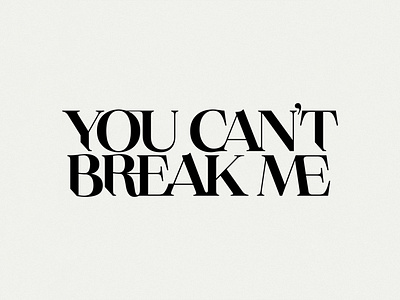 YOU CAN'T BREAK ME | Sullivan King adobe illustrator custom typography nice font serif typography