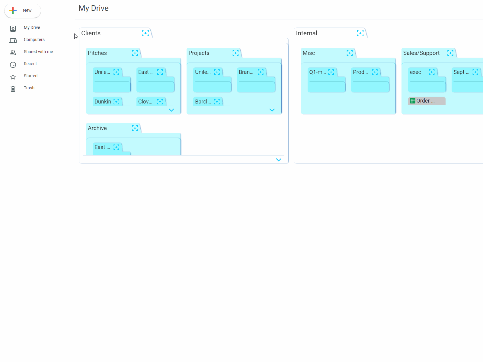 Google Drive Dashboard by Beth Kessler on Dribbble