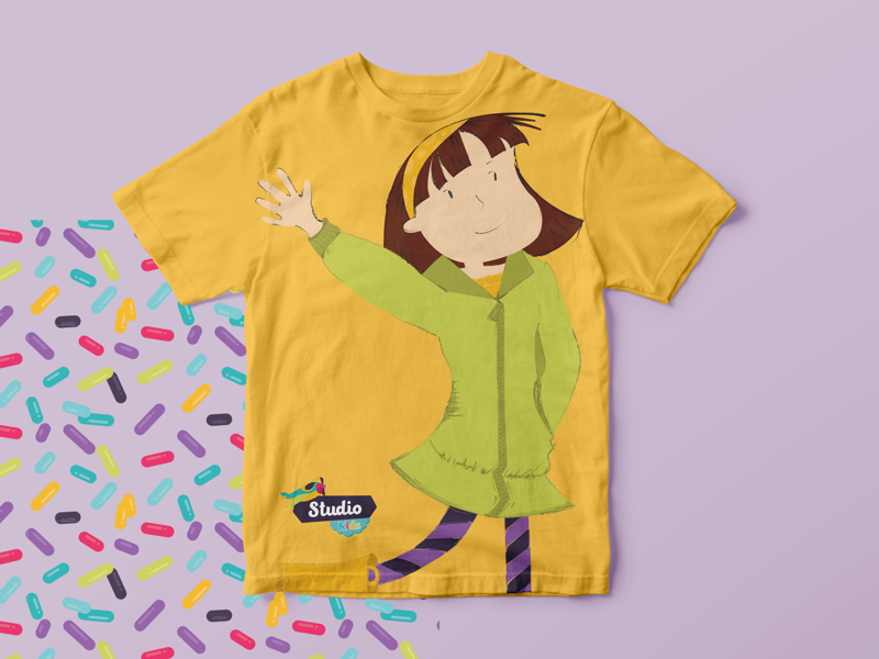 STUDIO KIDS PROJECT . Shirt Application characterdesign illustration pilates kids marketing visualidentity graphicdesign