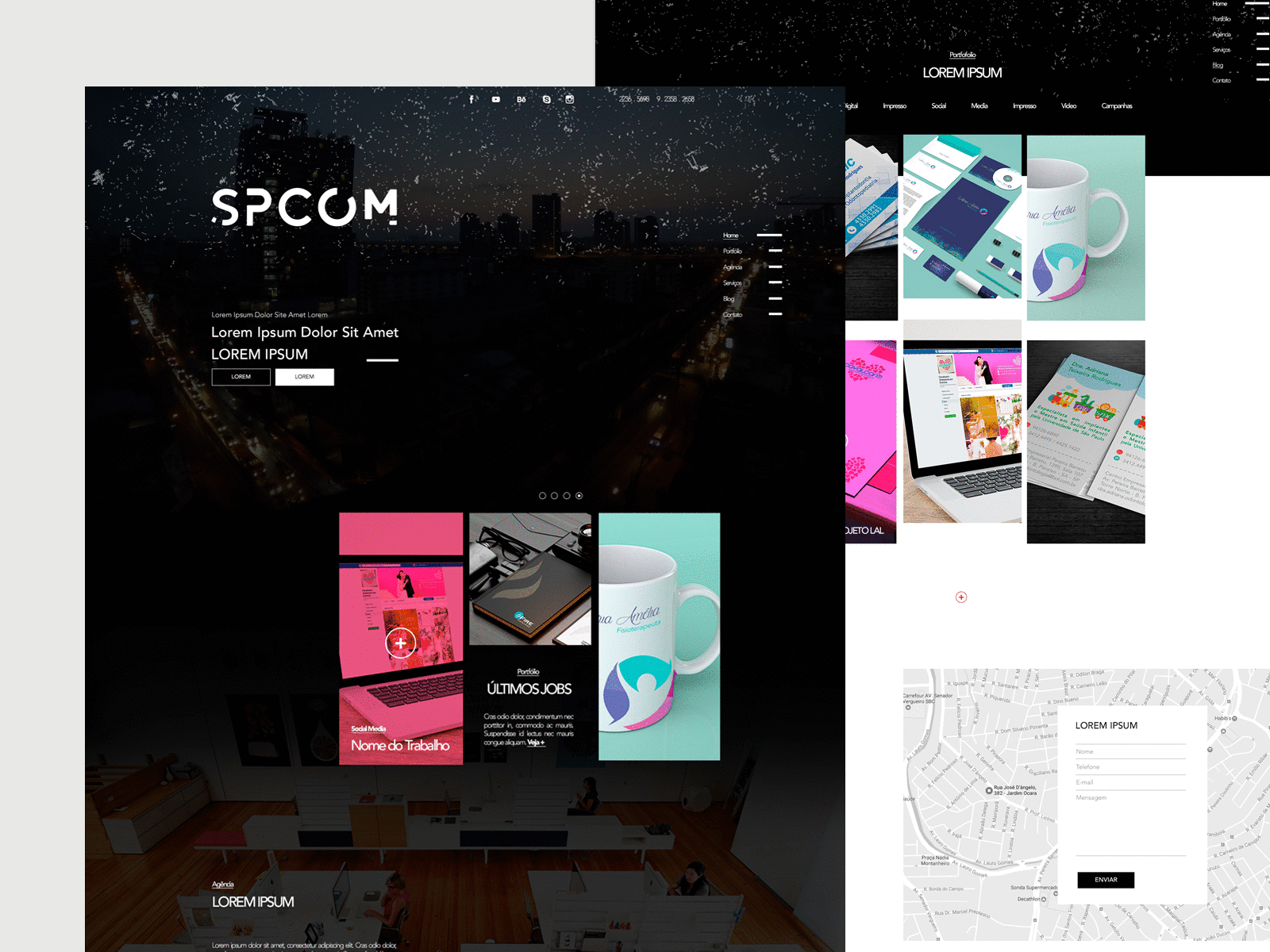 SPCOM - WEBSITE VISUAL DESIGN DOUBLE PAGE LAYOUT graphicdesign marketing publicity visual design visualcommunication website