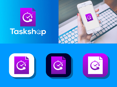 Taskshop app design icon logo