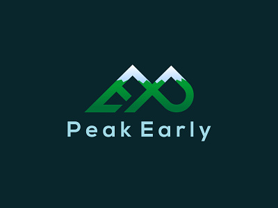 Peak Early initial branding design flat graphic design illustration illustrator logo minimal typography vector