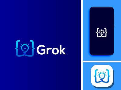 grok app branding design flat graphic design icon illustration illustrator logo vector