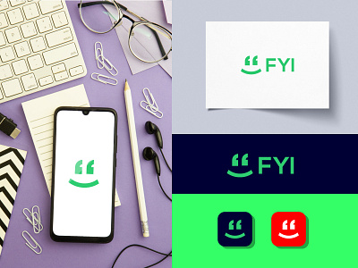 fyi app branding design flat graphic design icon illustrator logo minimal vector