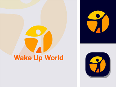 weak up world app branding design flat graphic design icon illustration illustrator logo minimal