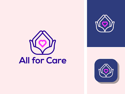 All for Care app branding design flat graphic design icon illustrator logo minimal