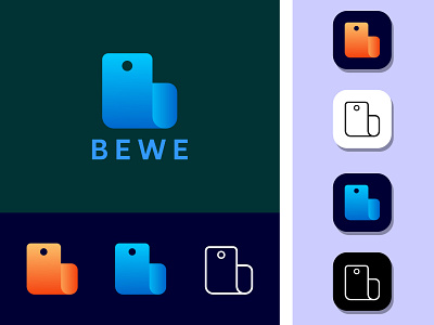 BEWE app branding design flat graphic design icon illustrator logo minimal typography