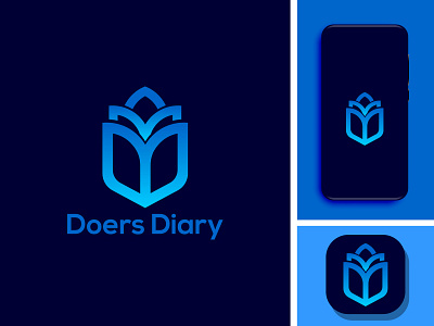 Doers DIary app branding design flat graphic design icon illustrator logo minimal typography
