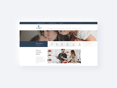 Ultimate Insurance - Website UI alignment business company formal insurance insurance company navy blue product